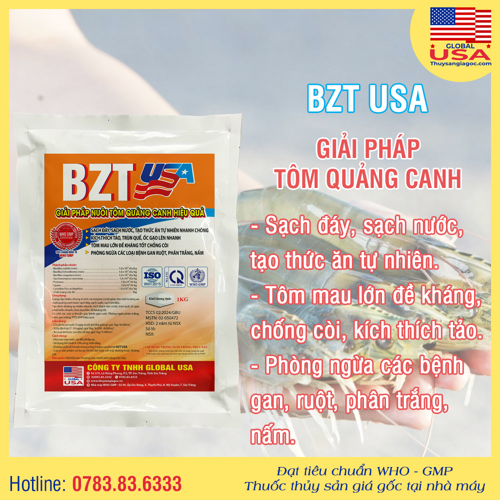 BZT USA - Sạch đáy, sạch nước 1kg