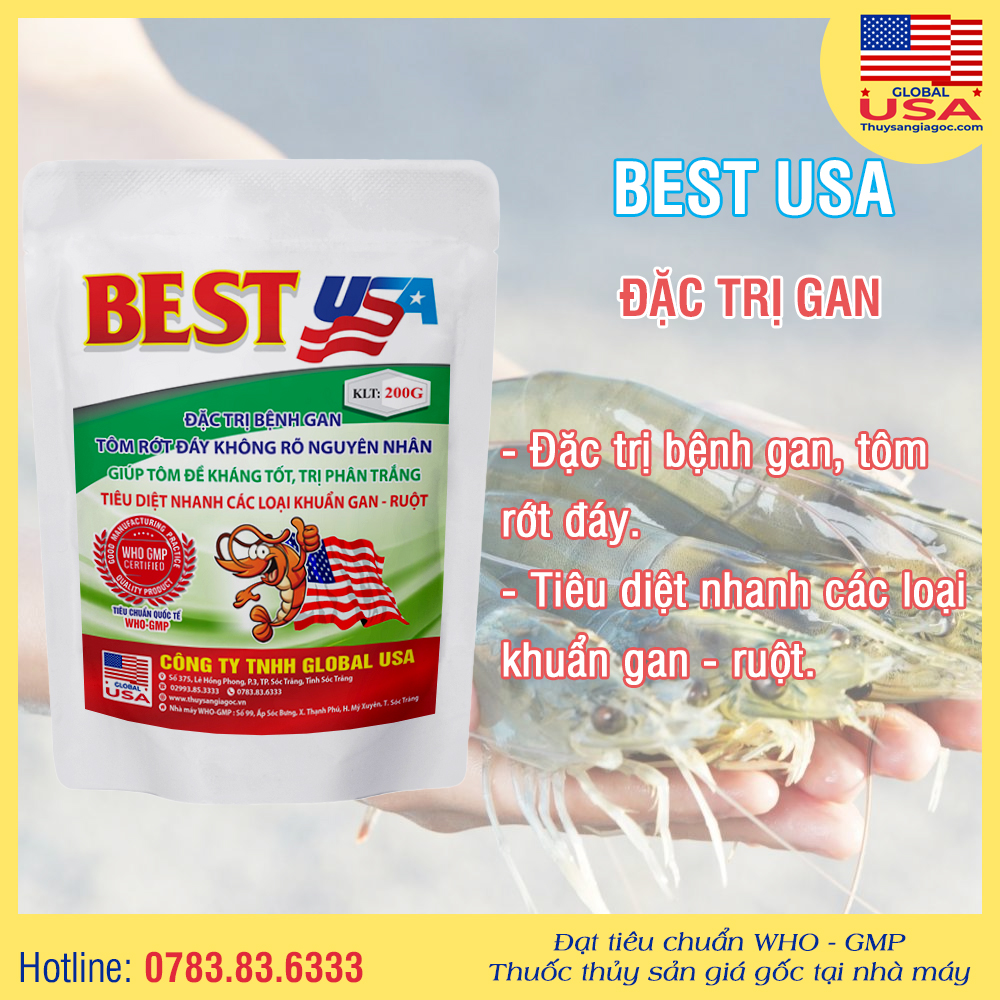 BEST USA - Đặc trị bệnh gan, tôm rớt đáy 200g